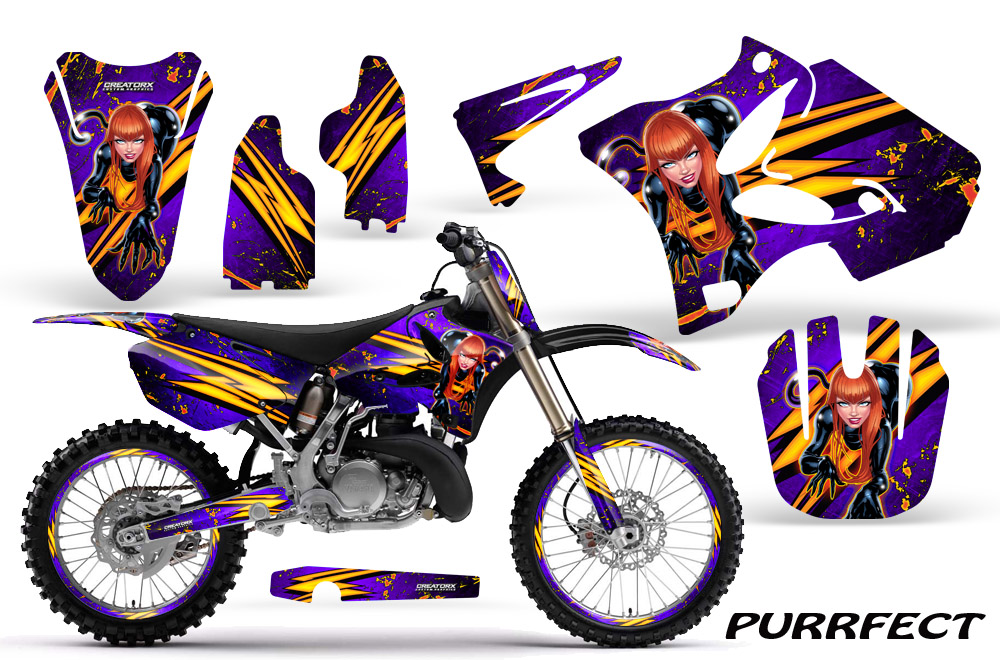 Yamaha YZ125-YZ250 02-12 Graphics Kit Purrfect Purple NP Rims